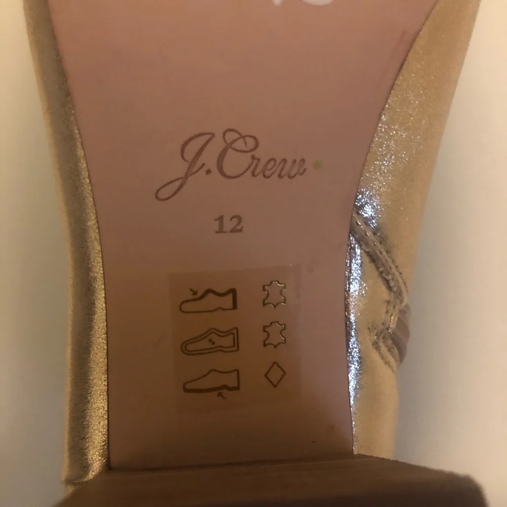 J. Crew Sadie Ankle Boot Metallic Gold Sz 12